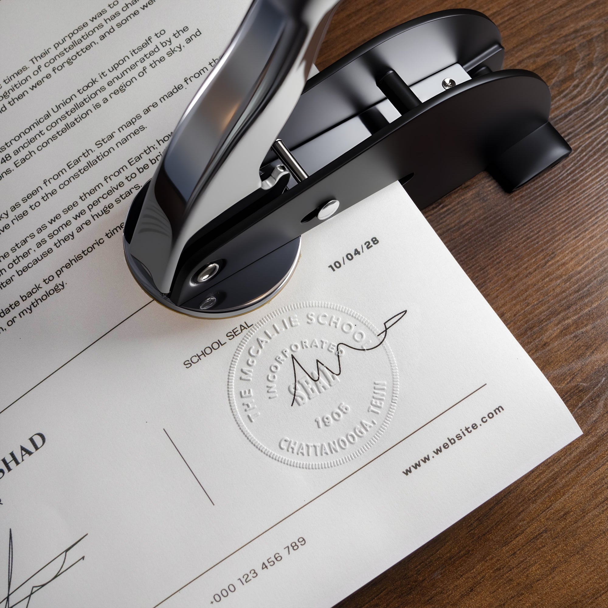 Contrato de Sellos secos de Escritorio Personalizados Extra Grandes