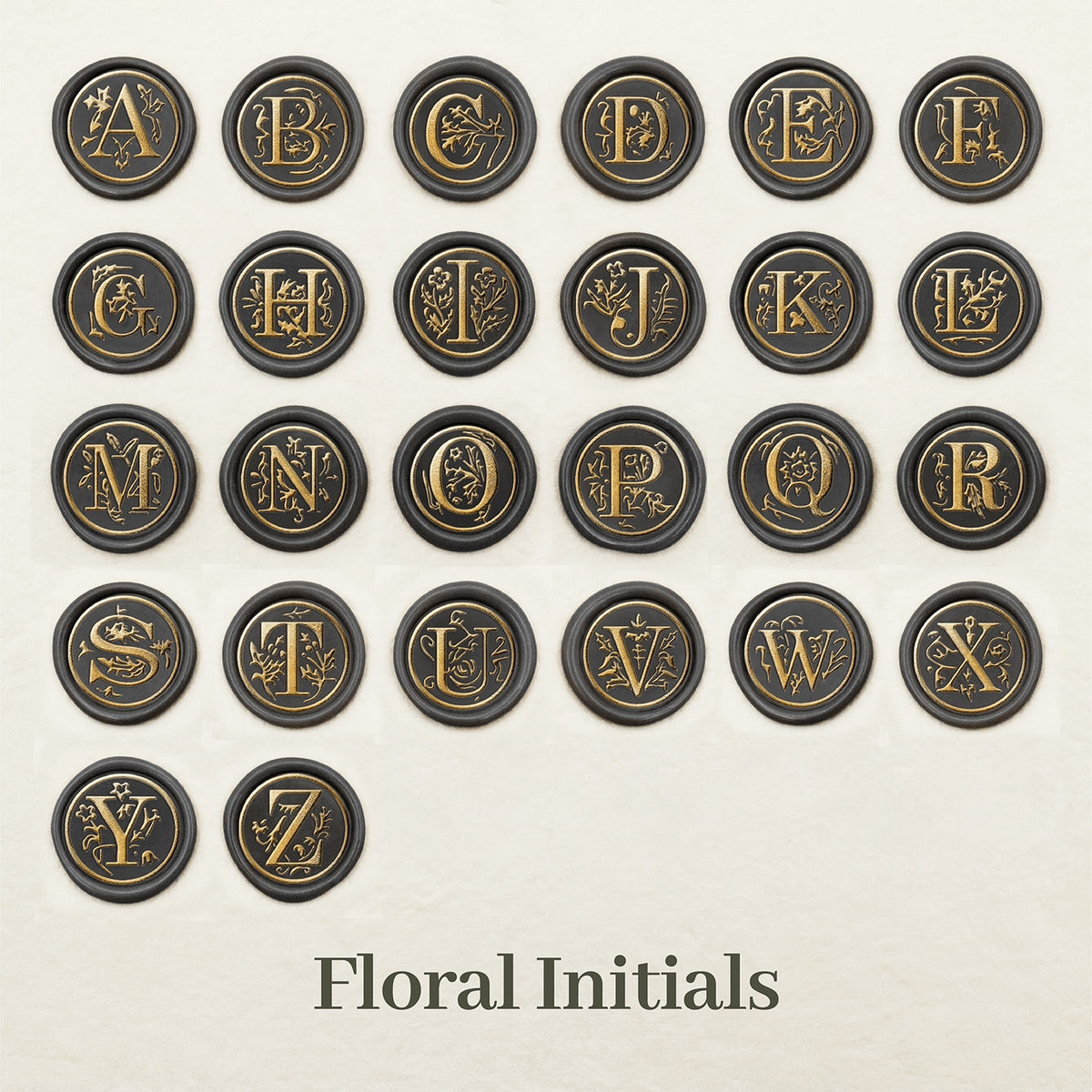 Sello de Lacre Stamprints con Inicial Floral Color