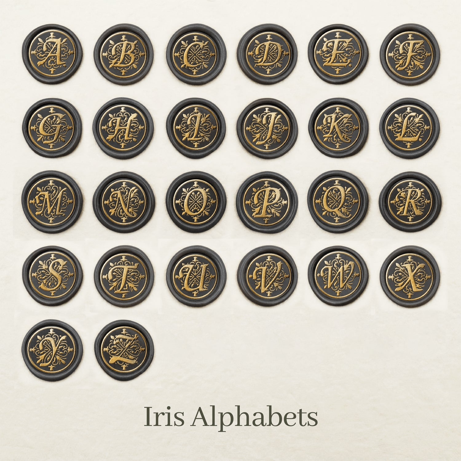 Diseño de sello de lacre de alfabetos Iris de Stamprints