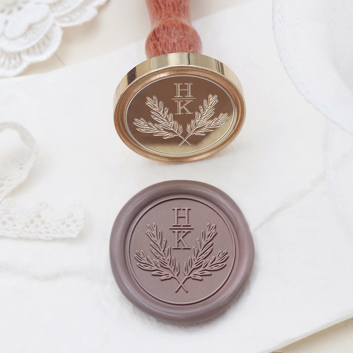 Sellos de Lacre de Monograma de Boda Personalizado Stamprints 2
