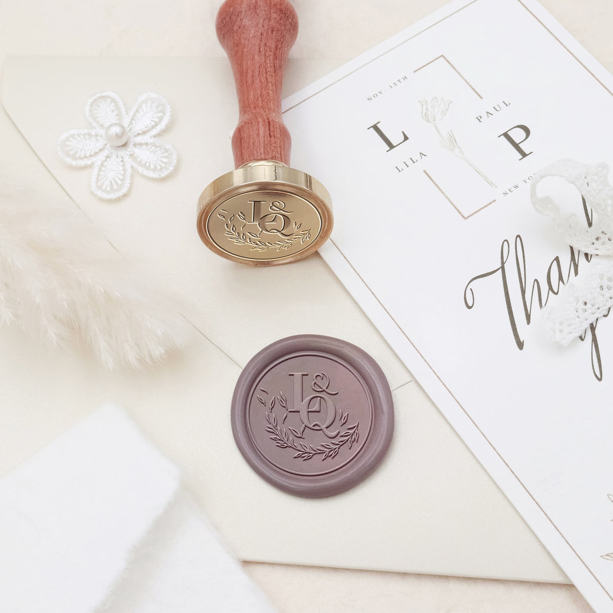 Stamprints Sellos de lacre de Monograma de Boda Personalizado 3