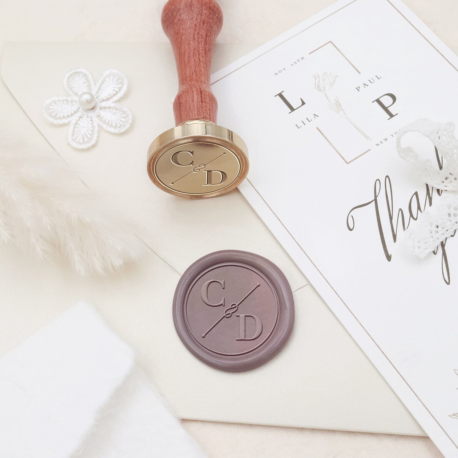 Stamprints Sellos de lacre de Monograma de Boda Personalizado 3