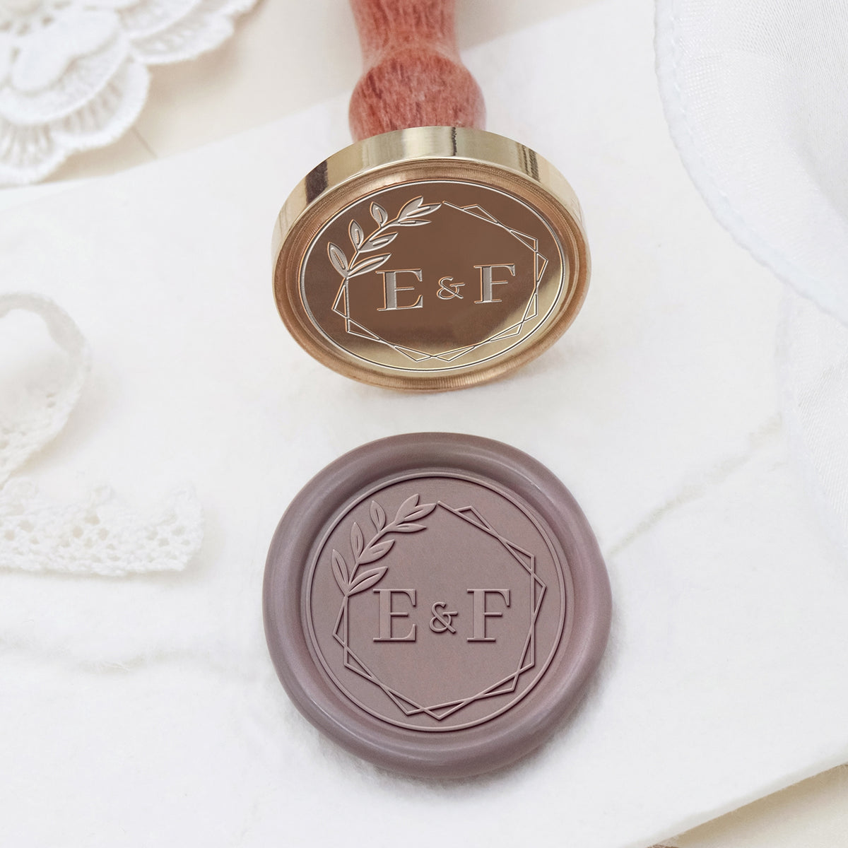 Sellos de Lacre de Monograma de Boda Personalizado Stamprints 2