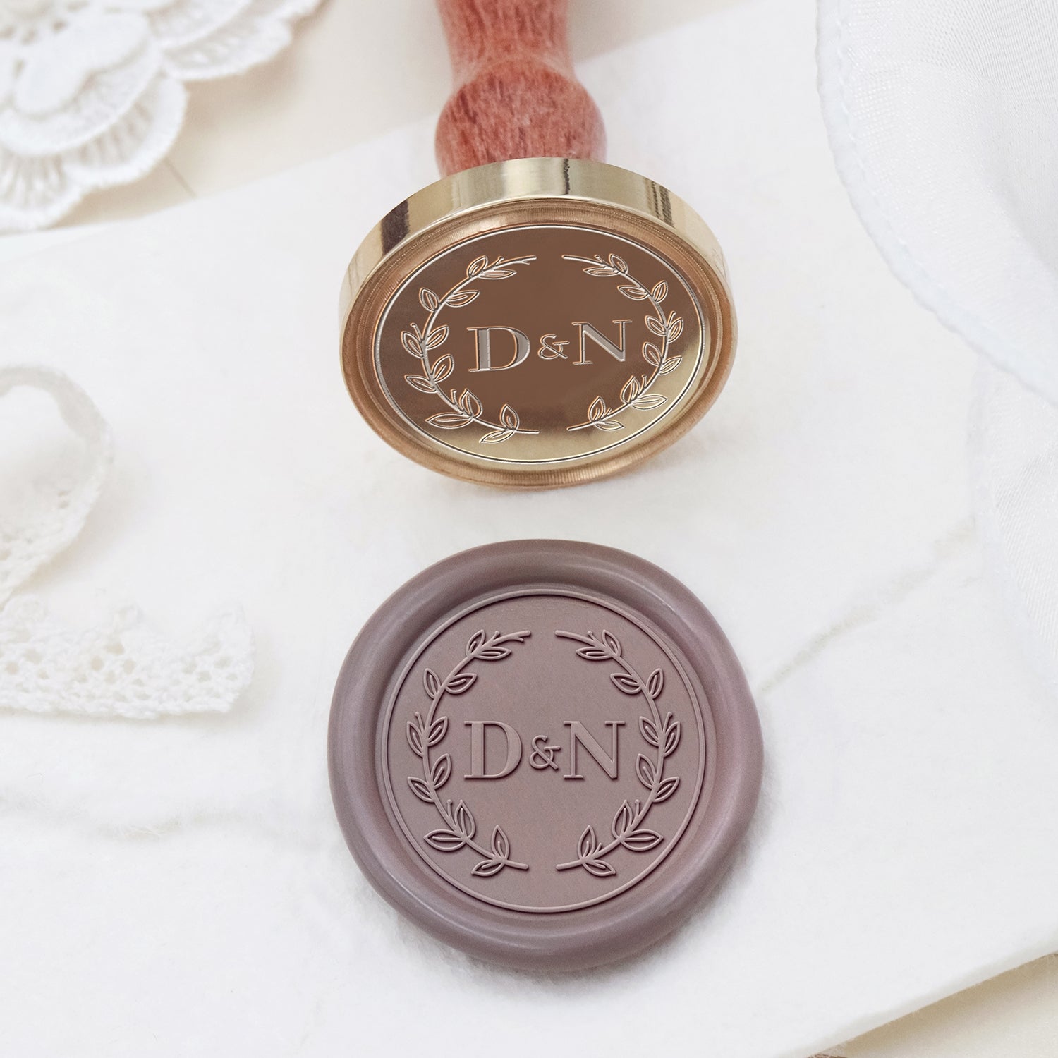 Sellos de Lacre de Monograma de Boda Personalizado Stamprints 2