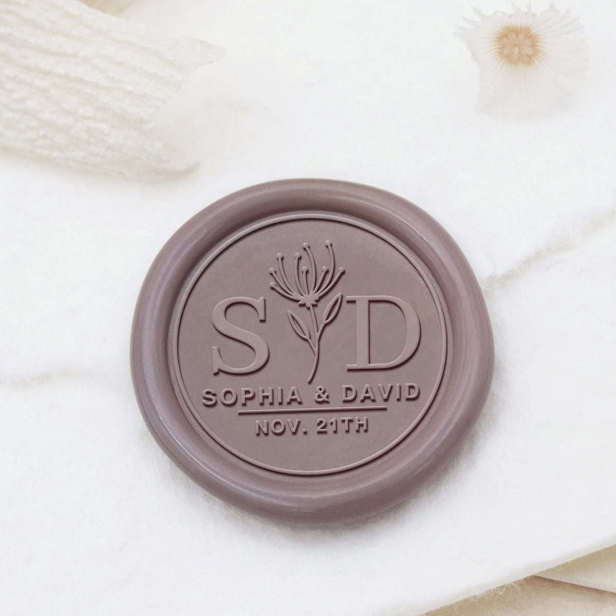 Sello de Lacre Personalizado para Boda Stamprints Nombre y Fecha 1