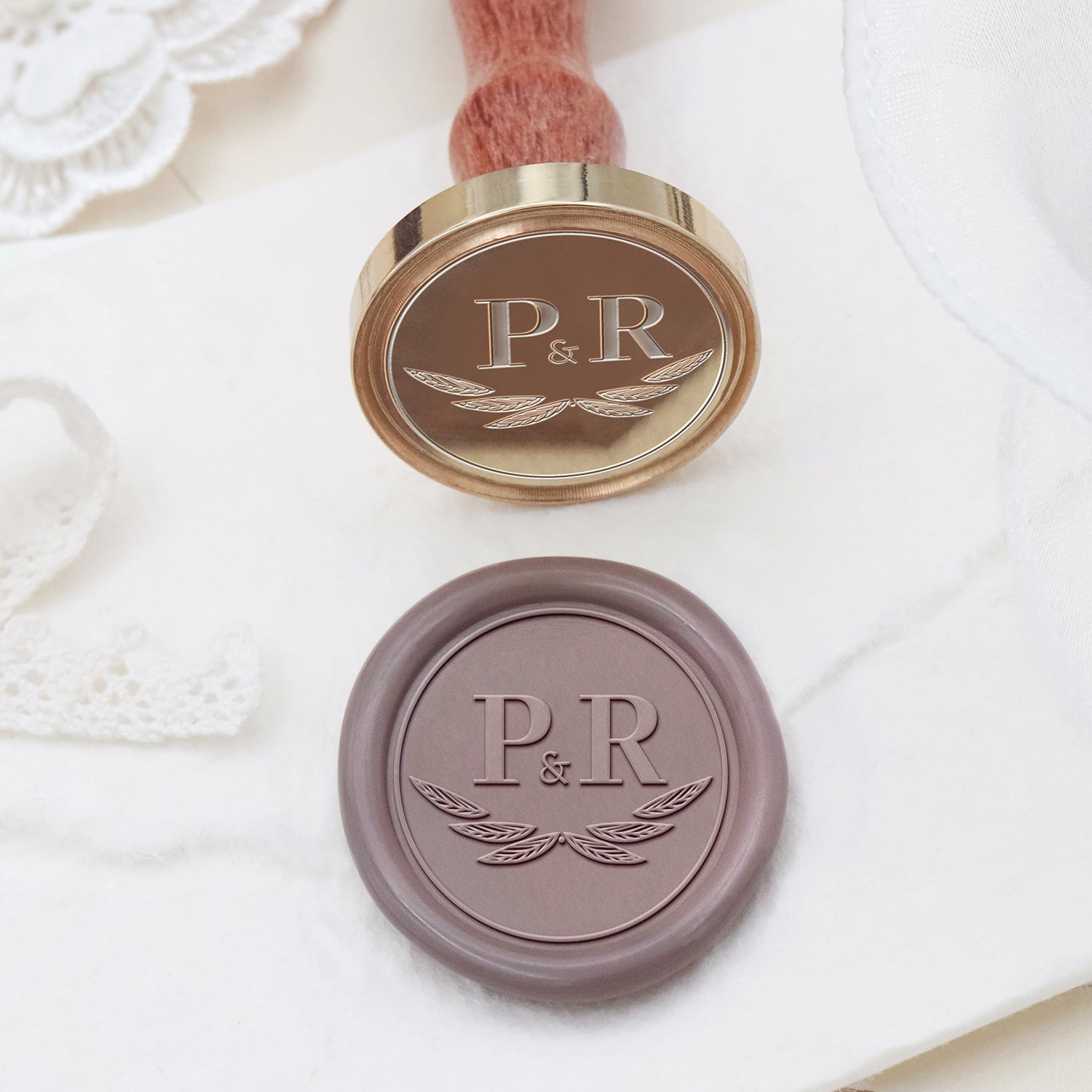 Sellos de Lacre de Monograma de Boda Personalizado Stamprints 2