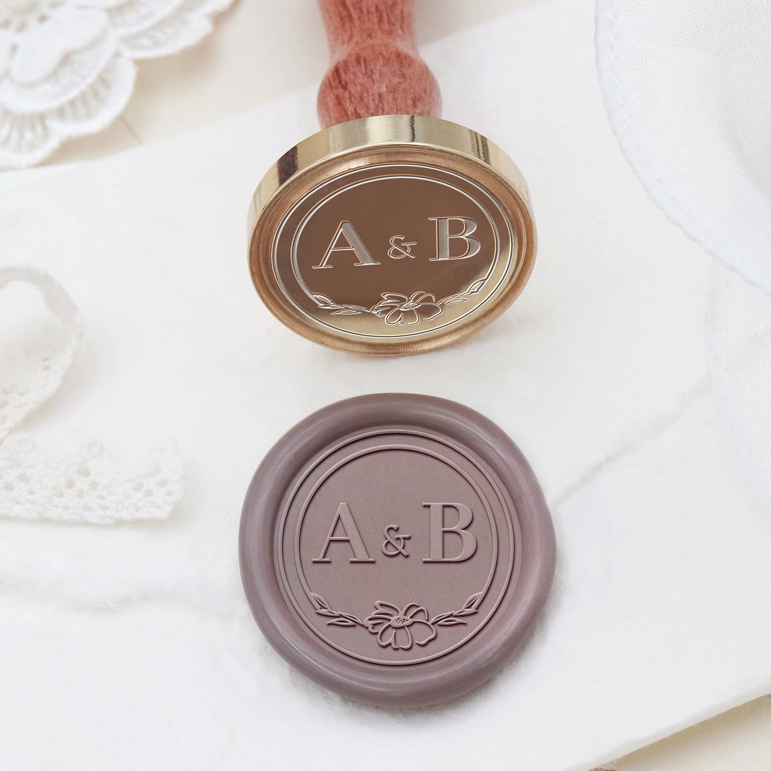 Sellos de Lacre de Monograma de Boda Personalizado Stamprints 2