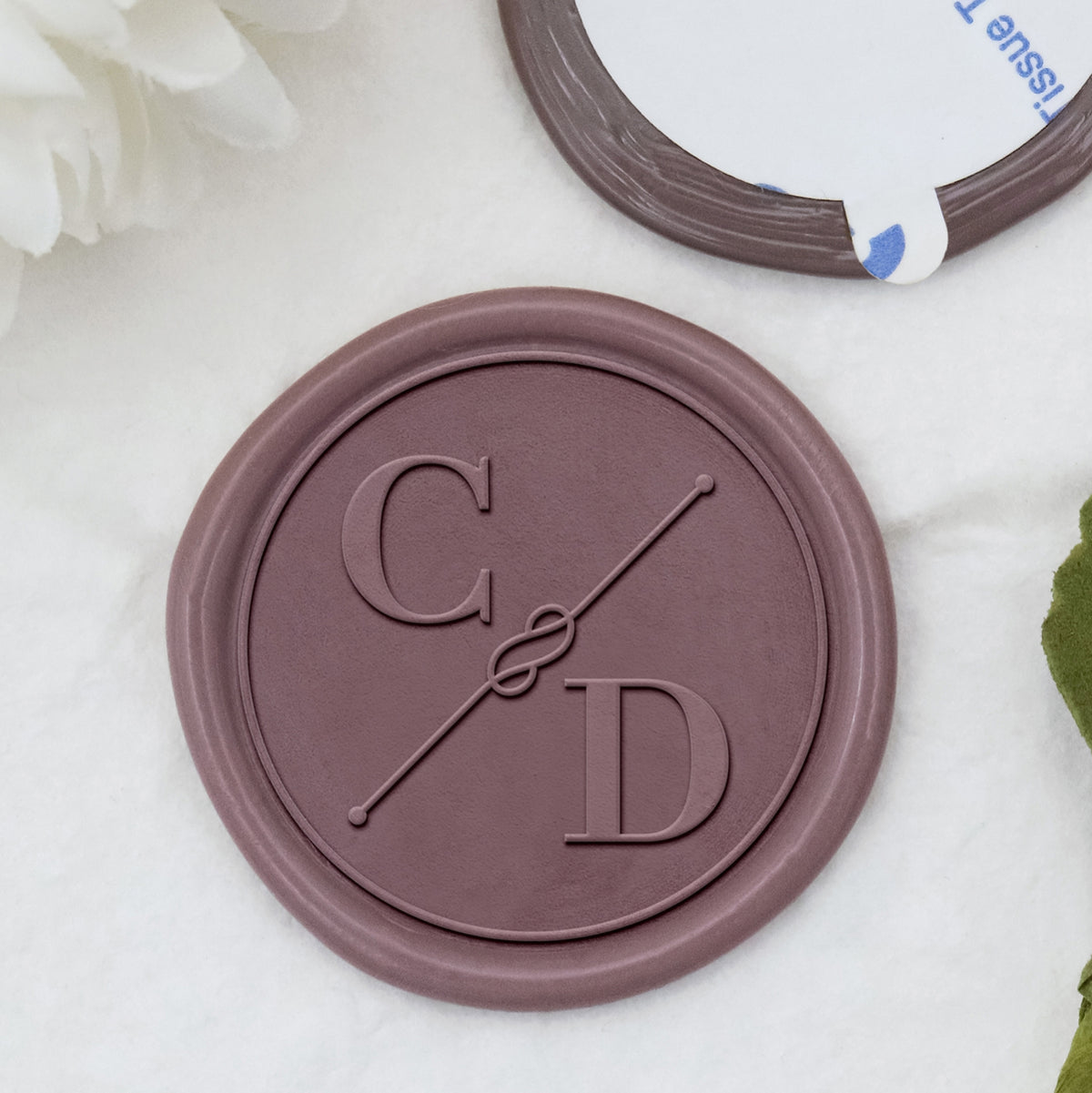 Stamprints Pegatinas de Sello de Lacre de Monograma de Boda Simple Personalizado 1