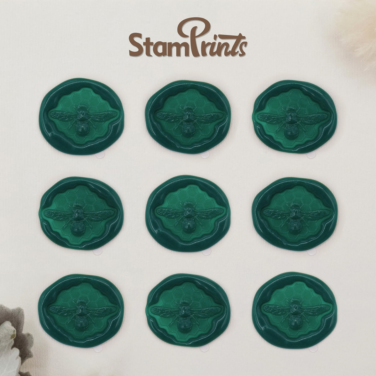 Stamprints Pegatinas de Sello de Lacre Autoadhesivo de Abeja en Relieve 3D 2