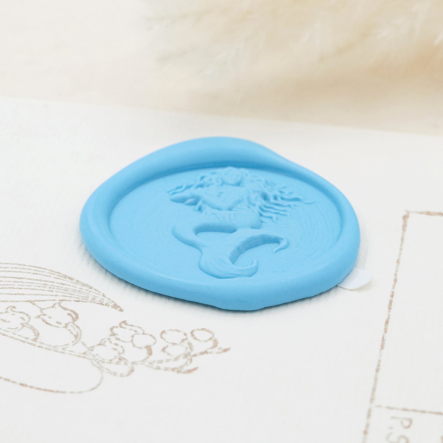 Stamprints Pegatinas de Sello de Lacre Autoadhesivo Poseidón con Relieve 3D 4