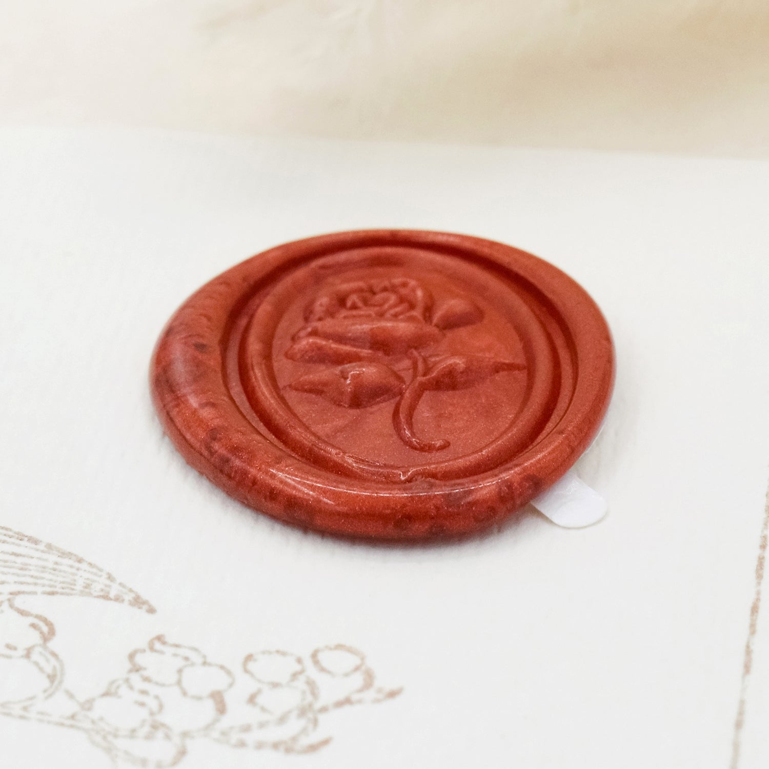 Stamprints Pegatinas de Sello de Lacre Autoadhesivo Rosa en Relieve 3D 4