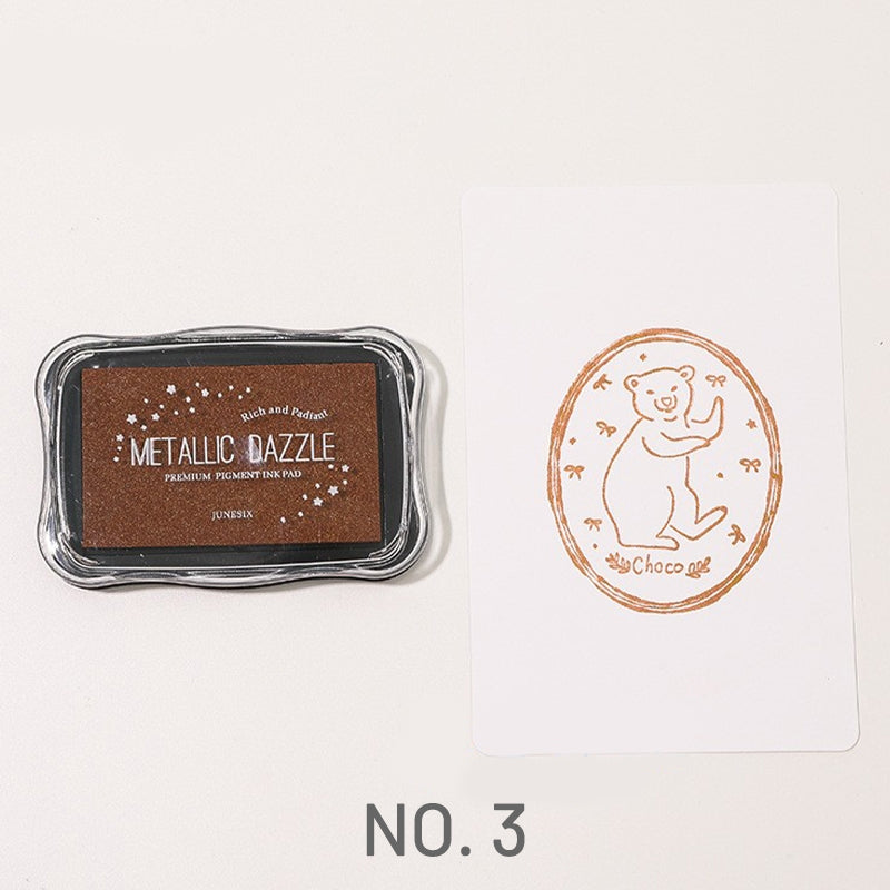 Almohadilla de Tinta Metálica Grande para Sello de Caucho - Journal - Stamprints 6