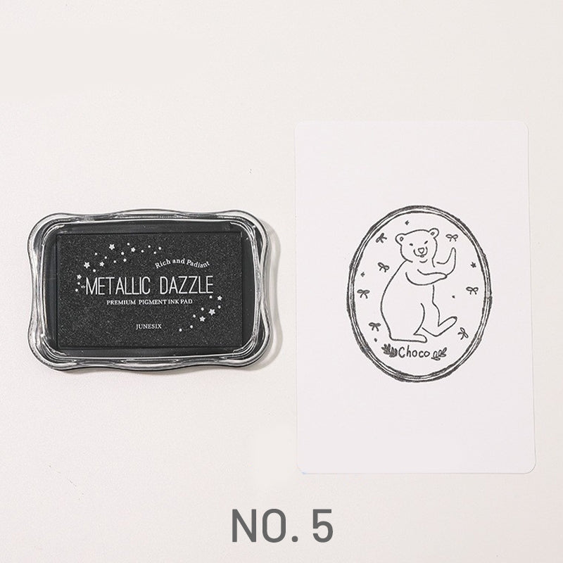 Almohadilla de Tinta Metálica Grande para Sello de Caucho - Journal - Stamprints 8