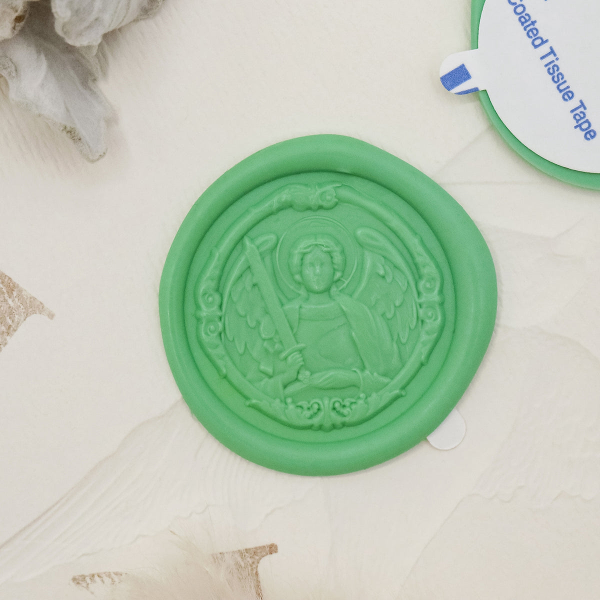 Stamprints Pegatinas de Sello de Lacre Autoadhesivo Arcángel Miguel Relieve 3D 1