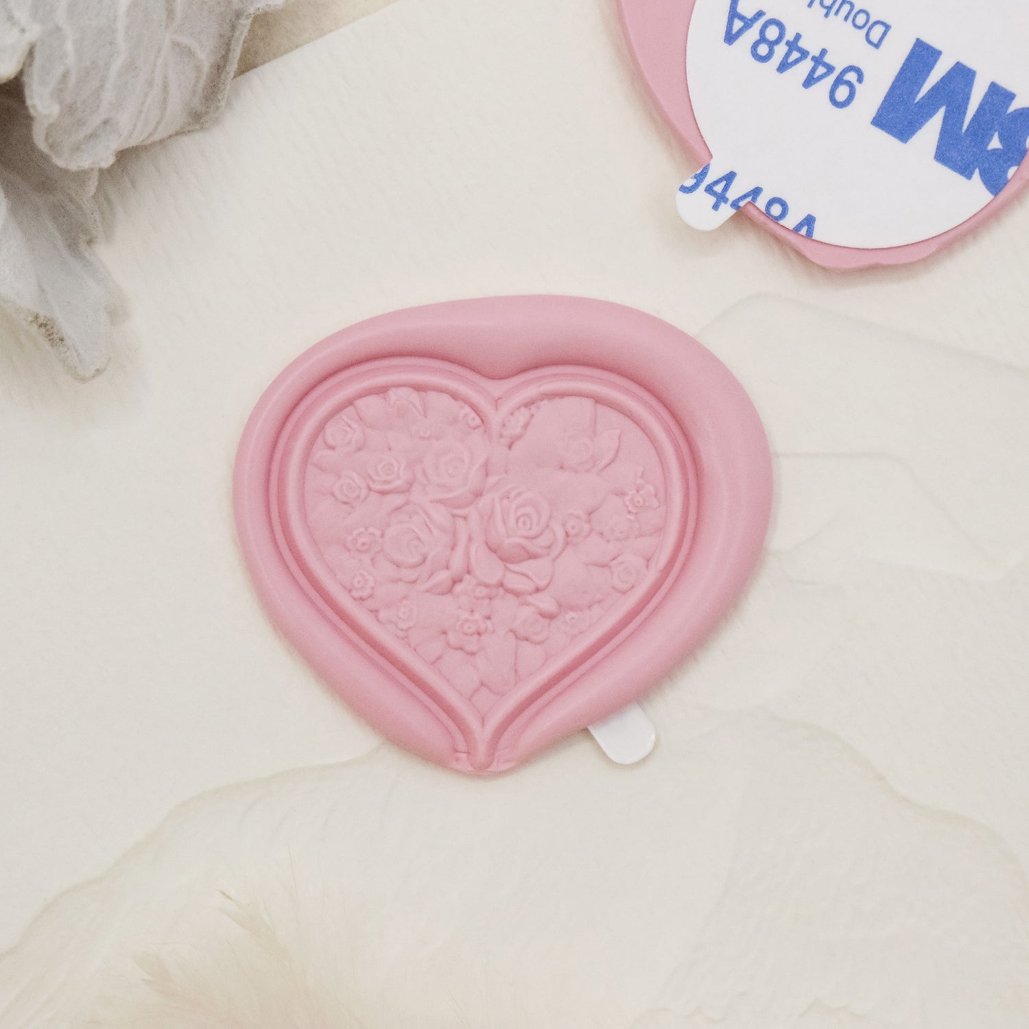 Stamprints Pegatinas de Sello de Lacre Autoadhesivo en Forma de Corazón con Relieve 3D 1