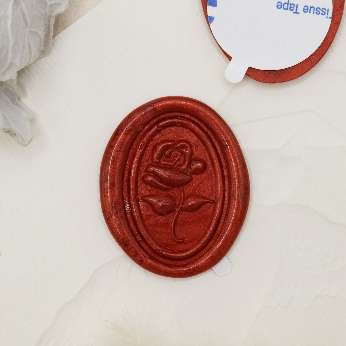 Stamprints Pegatinas de Sello de Lacre Autoadhesivo Rosa en Relieve 3D 1