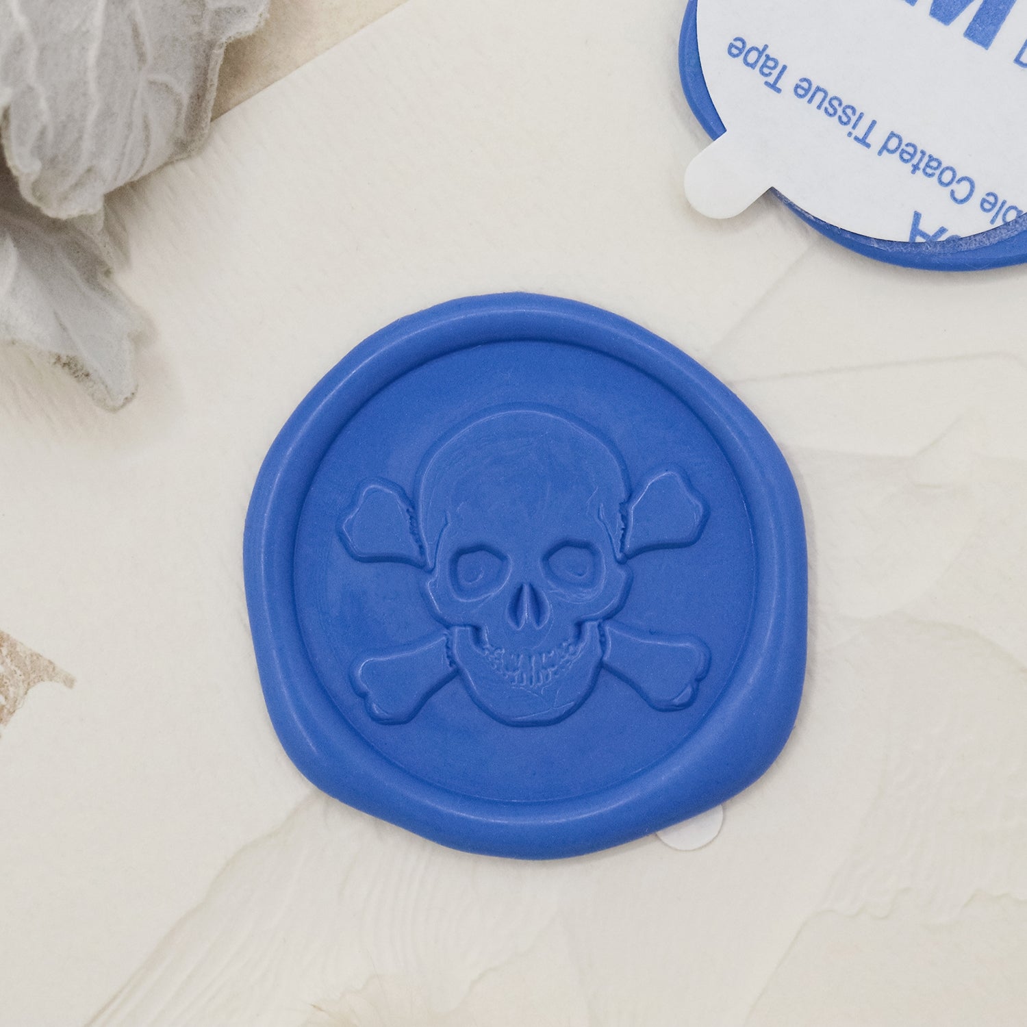 Pegatinas Autoadhesivas de Sello de Lacre de Calavera en Relieve 3D Stamprints 1