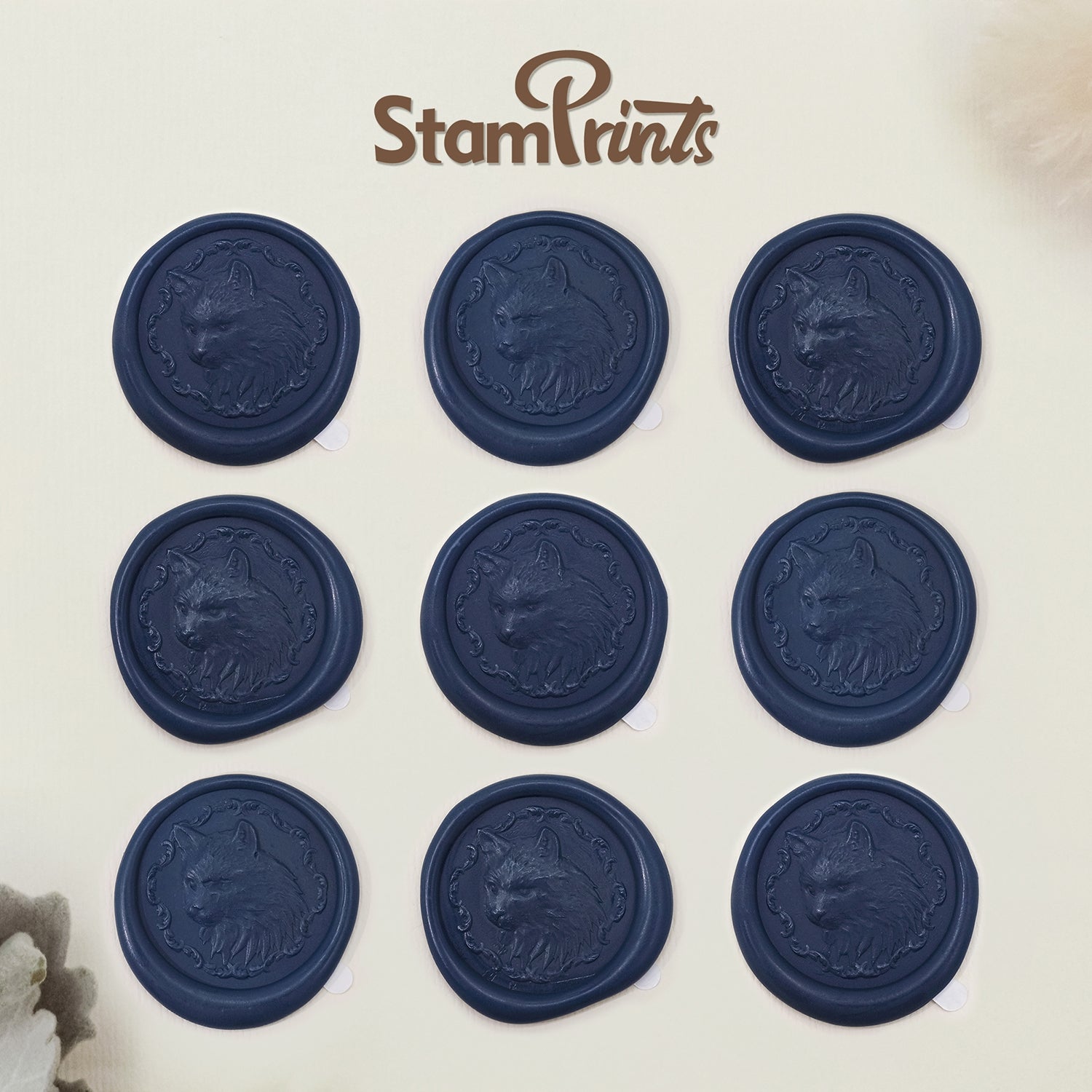 Pegatinas Autoadhesivas de Sello de Lacre con Gatito en Relieve 3D Stamprints 2