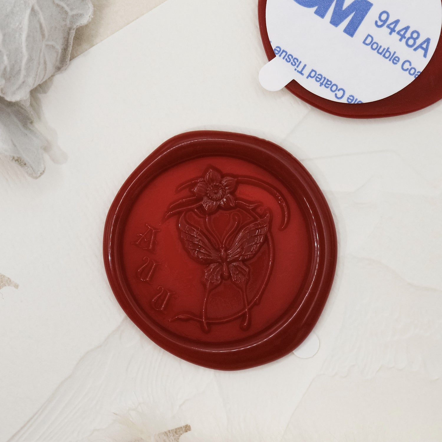 Stamprints Pegatinas de Sello de Lacre Autoadhesivo Mariposa Relieve 3D 1