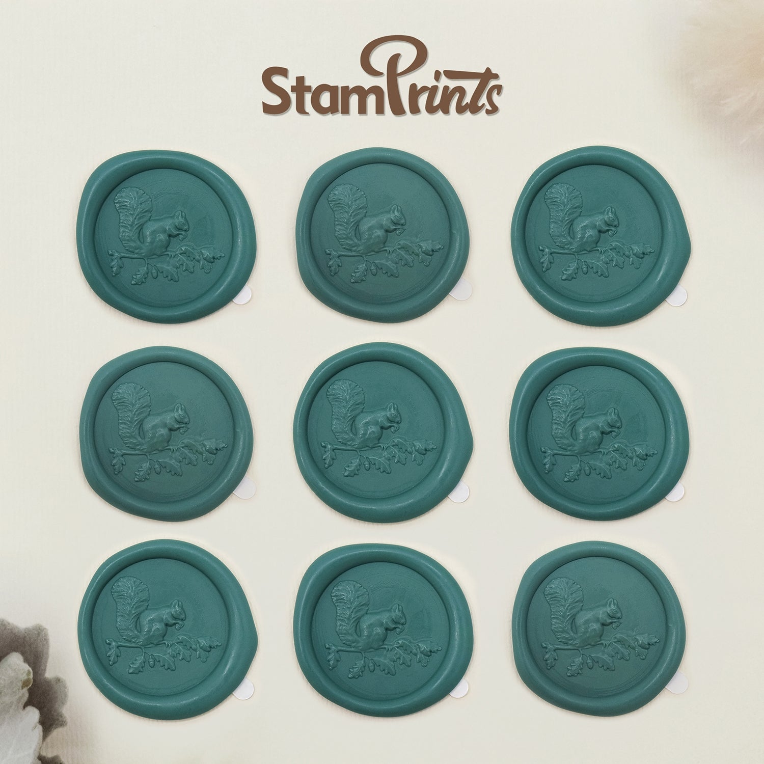 Stamprints Pegatinas de Sello de Lacre Autoadhesivo de Ardilla con Relieve 3D 2