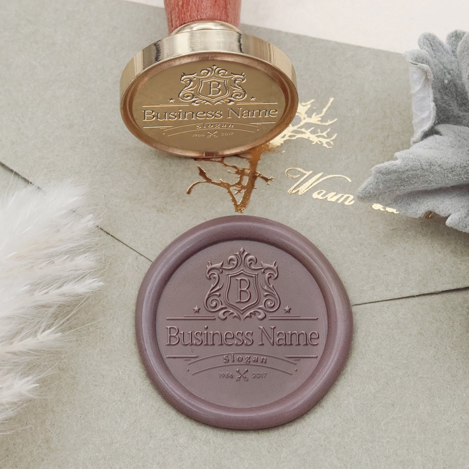 Sello de Caucho de Lacre con Logo Personalizado - Estilo 12-1