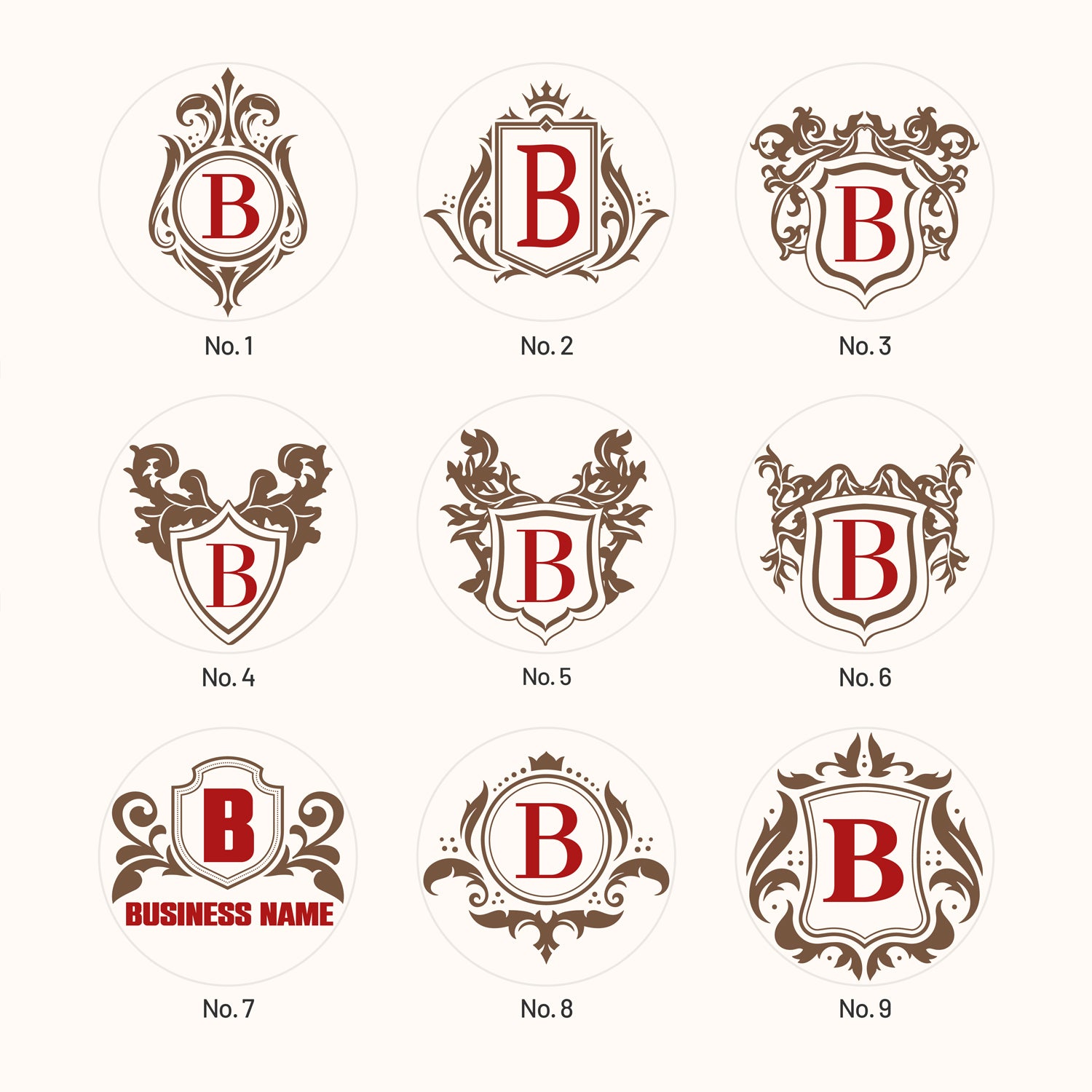 Sello de Caucho de Lacre con Logo Personalizado (30 Diseños) LOGO-01