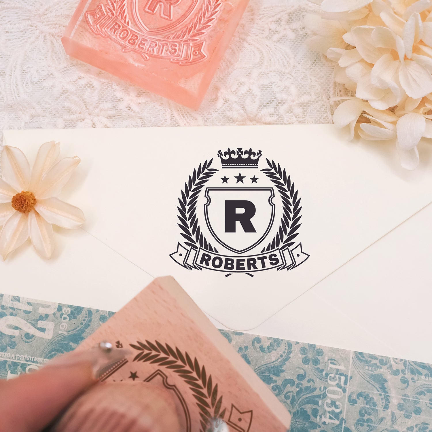 Sello de Caucho Personalizado de Escudo Familiar (18 diseños) Custom-Family-Cres3