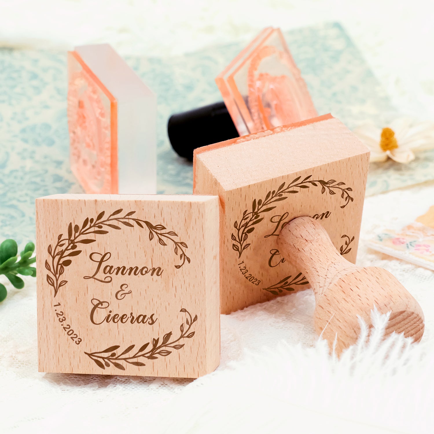Sello de Caucho de Boda con Nombre Personalizado (18 diseños) Custom-Name-Wedding3
