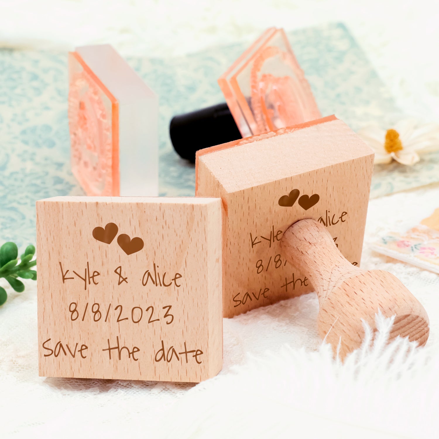 Sello de Caucho Personalizado para Reserva la Fecha de Boda-23 4