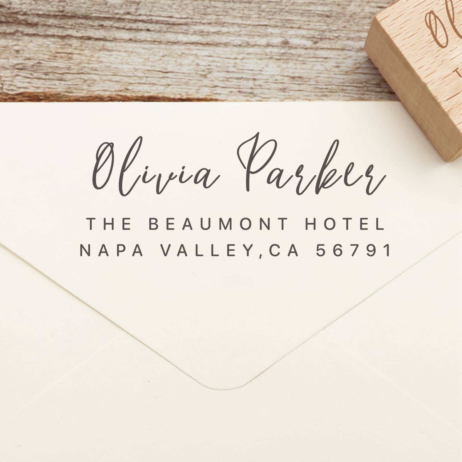 Custom Rectangular Handwriting Font Address Return Rubber Stamp - Style 7 1