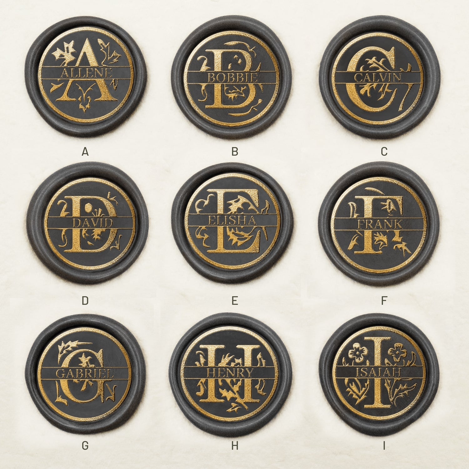 26 Letras Sello de Lacre de Nombre Floral Personalizado sku1