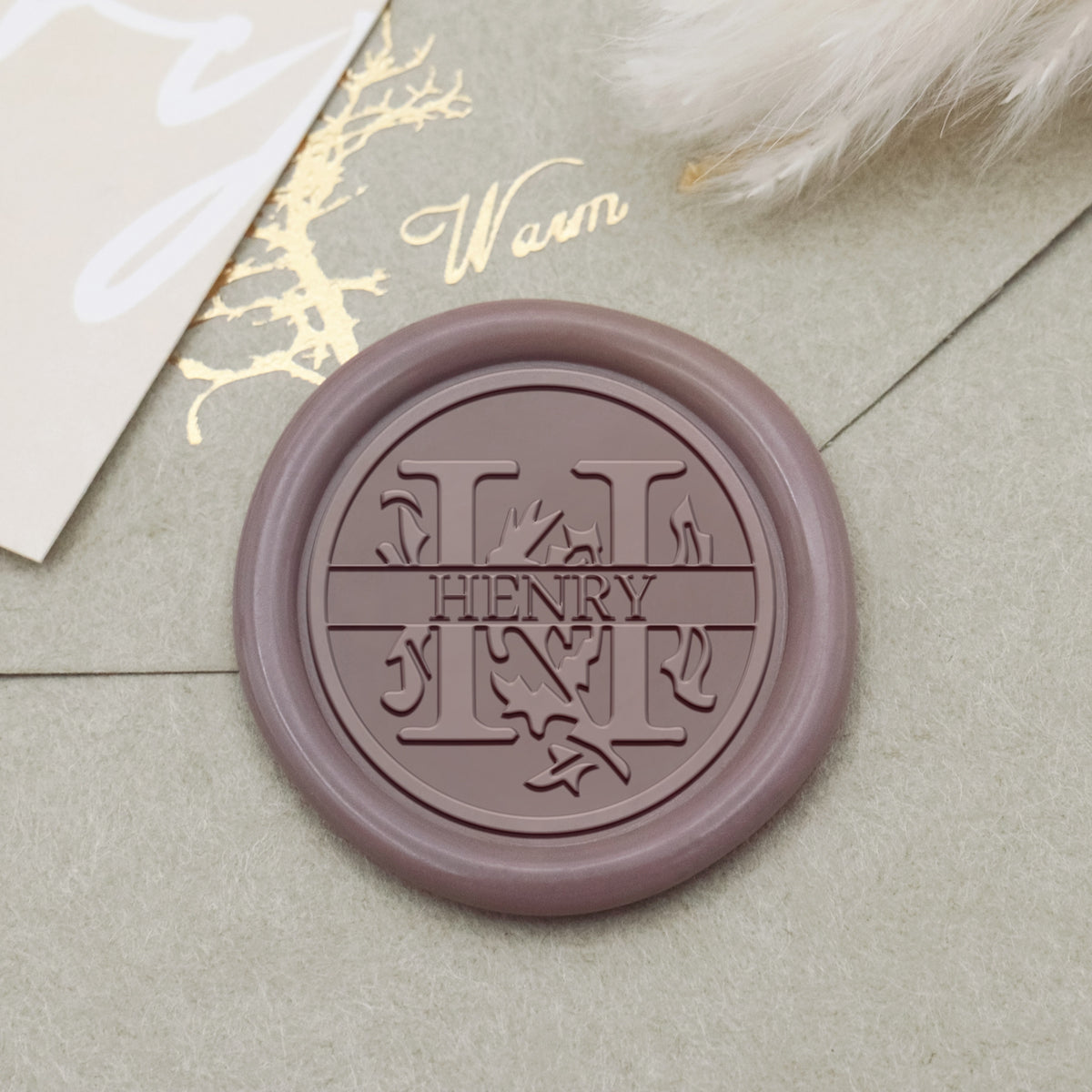 Sello de Lacre de Nombre Floral Personalizado de 26 Letras - H 1