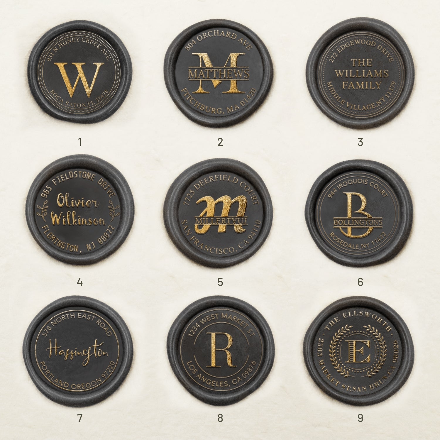 Sello de Lacre de Dirección Personalizado (27 diseños) Custom-Address-Wax-Seal-Stamp1