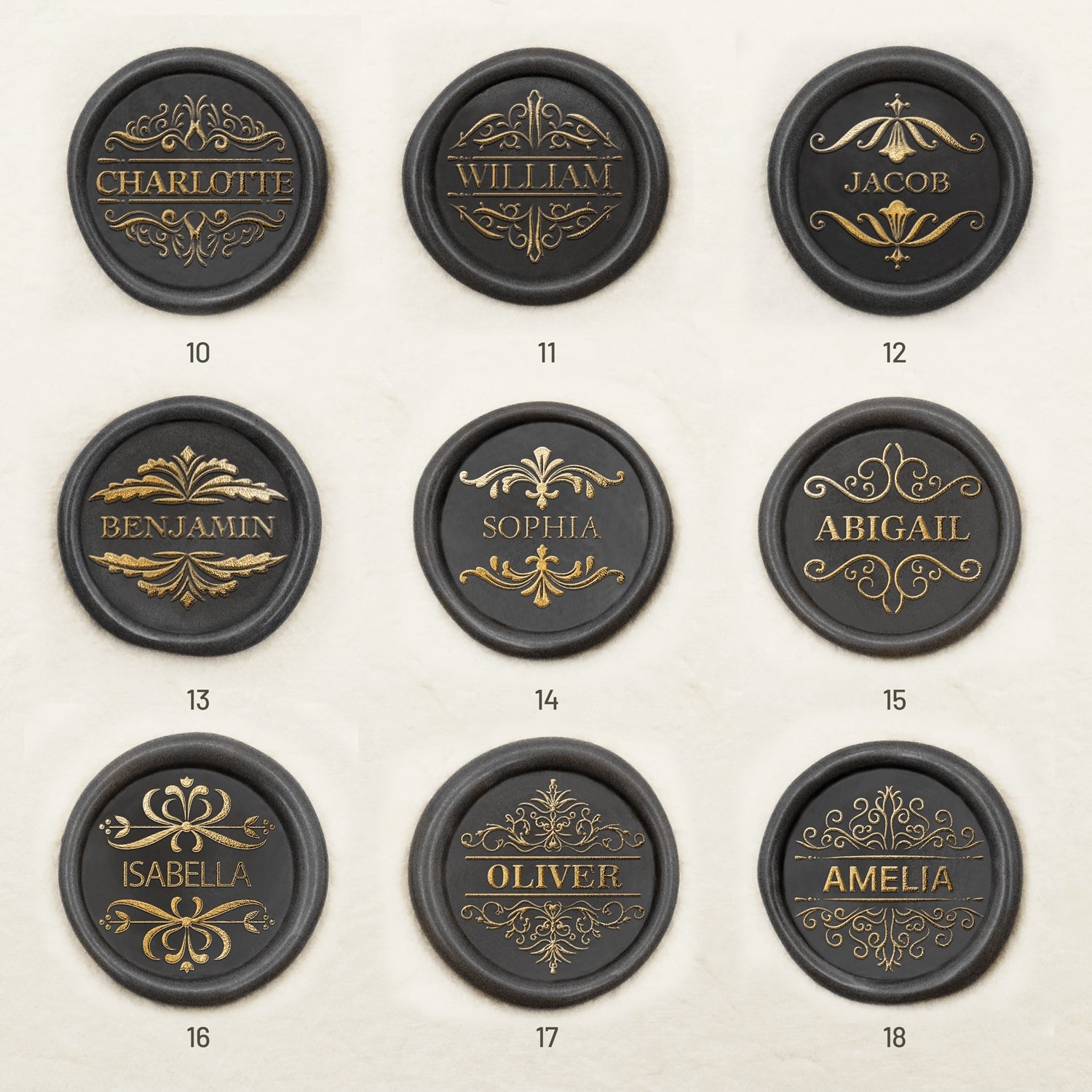 Sello de Lacre Personalizado con Nombre (27 Diseños) - Stamprints5