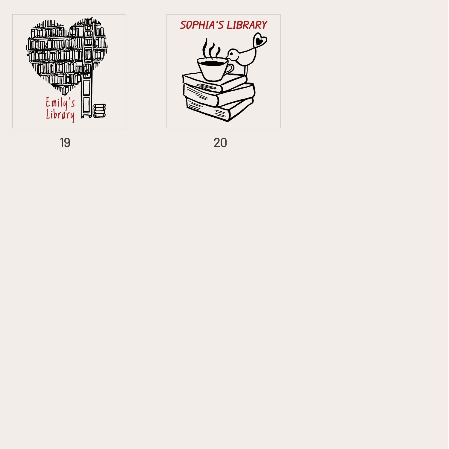 Sello de Caucho Personalizado de Biblioteca (20 Diseños) LB-sku3