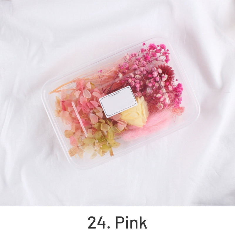 Paquete de Materiales Florales Preservados en Caja de Flores Reales Secadas al Aire sku-24