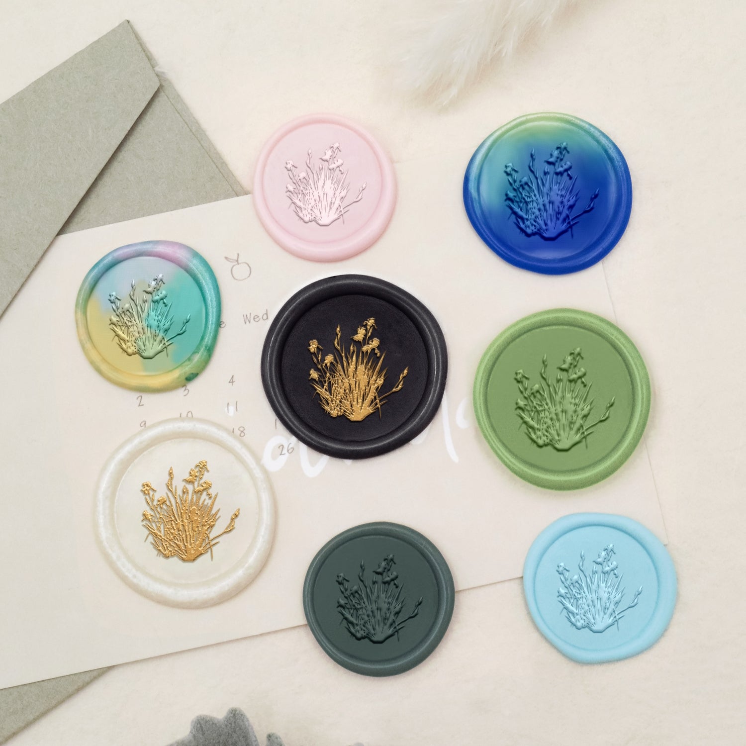 Botanical Wax Seal Stamp (18 Designs)-9 3