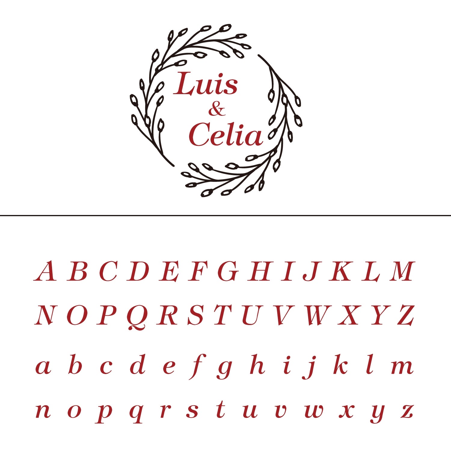 Sello de Lacre de Boda con Corona de Capullos Personalizado 26