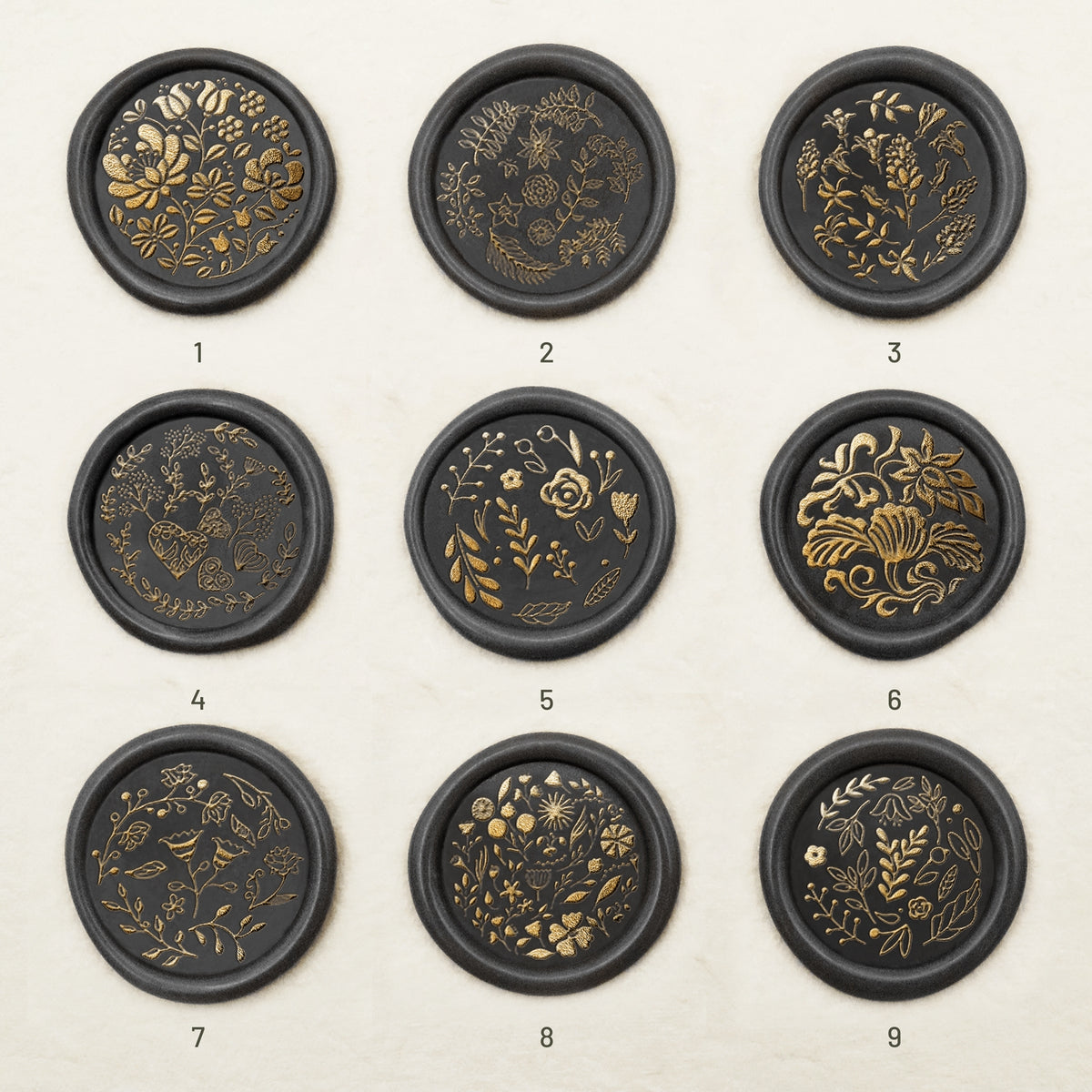 Sello de Lacre con Patrón de Azulejos Florales (9 Diseños)sku1-9