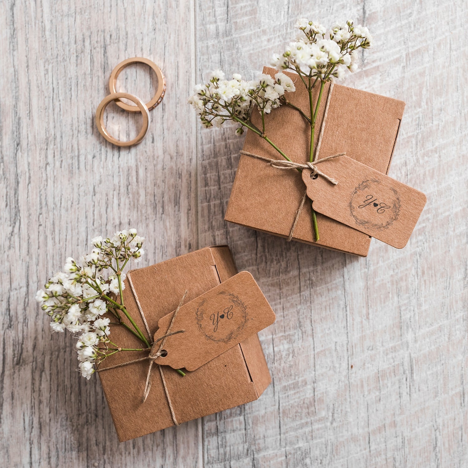 Sello de Caucho de Monograma de Boda Botánico Personalizado - Estilo 17 wd2