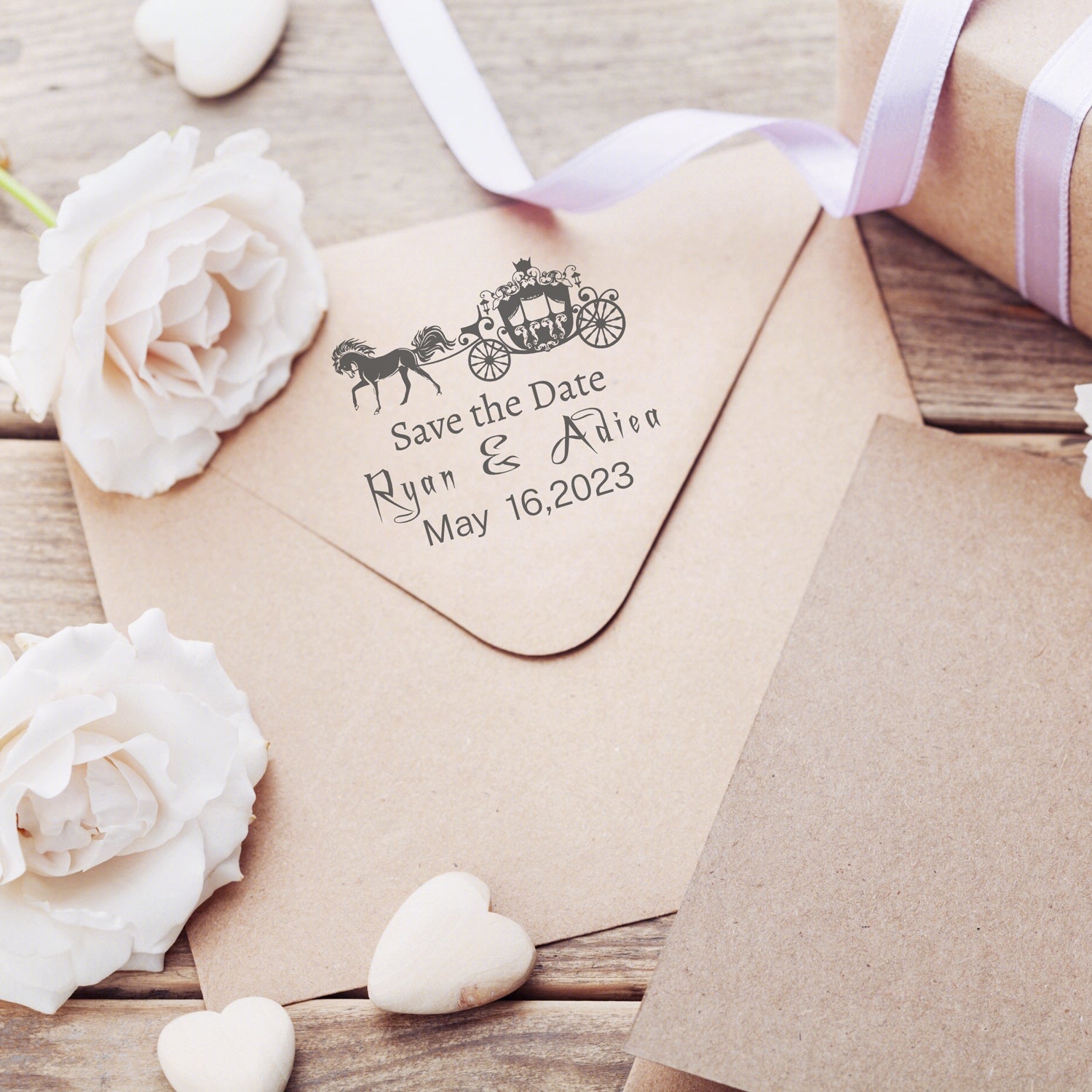 Sello de Caucho Personalizado para Reserva la Fecha de Boda (25 Diseños)7