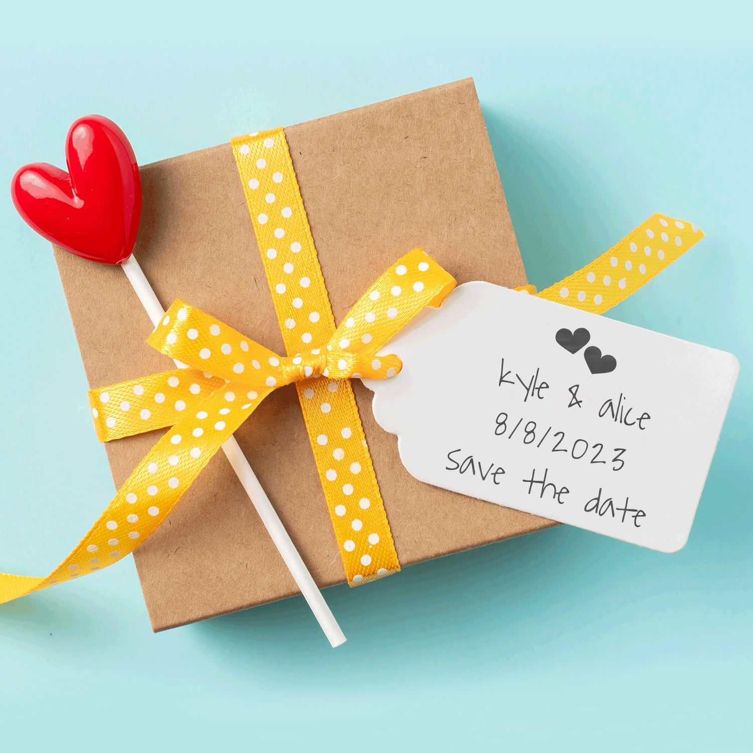 Sello de Caucho Personalizado de Reserva la Fecha de Boda con Fuente Funtastic wd1