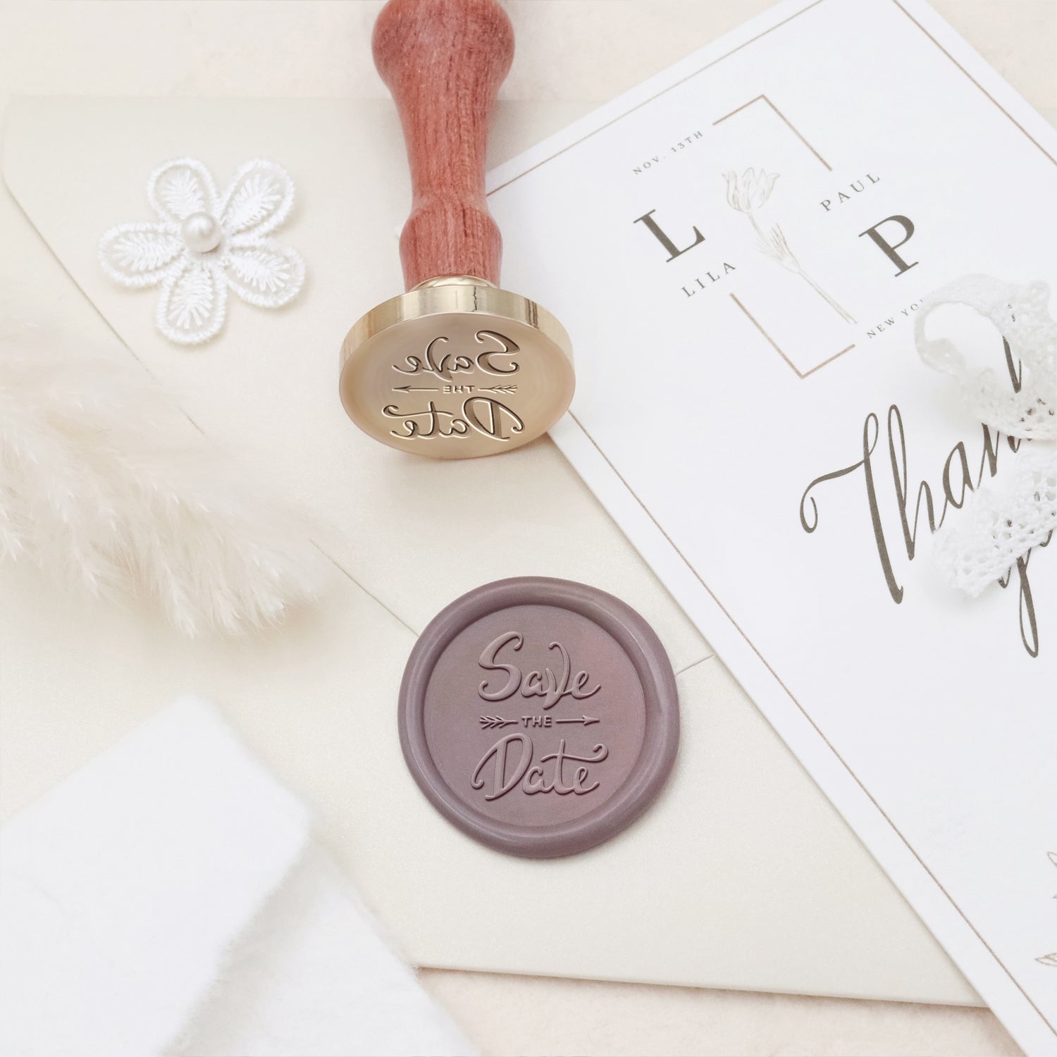 Sello de Lacre para Invitaciones de Boda y Anuncios - Estilo 7 7-3