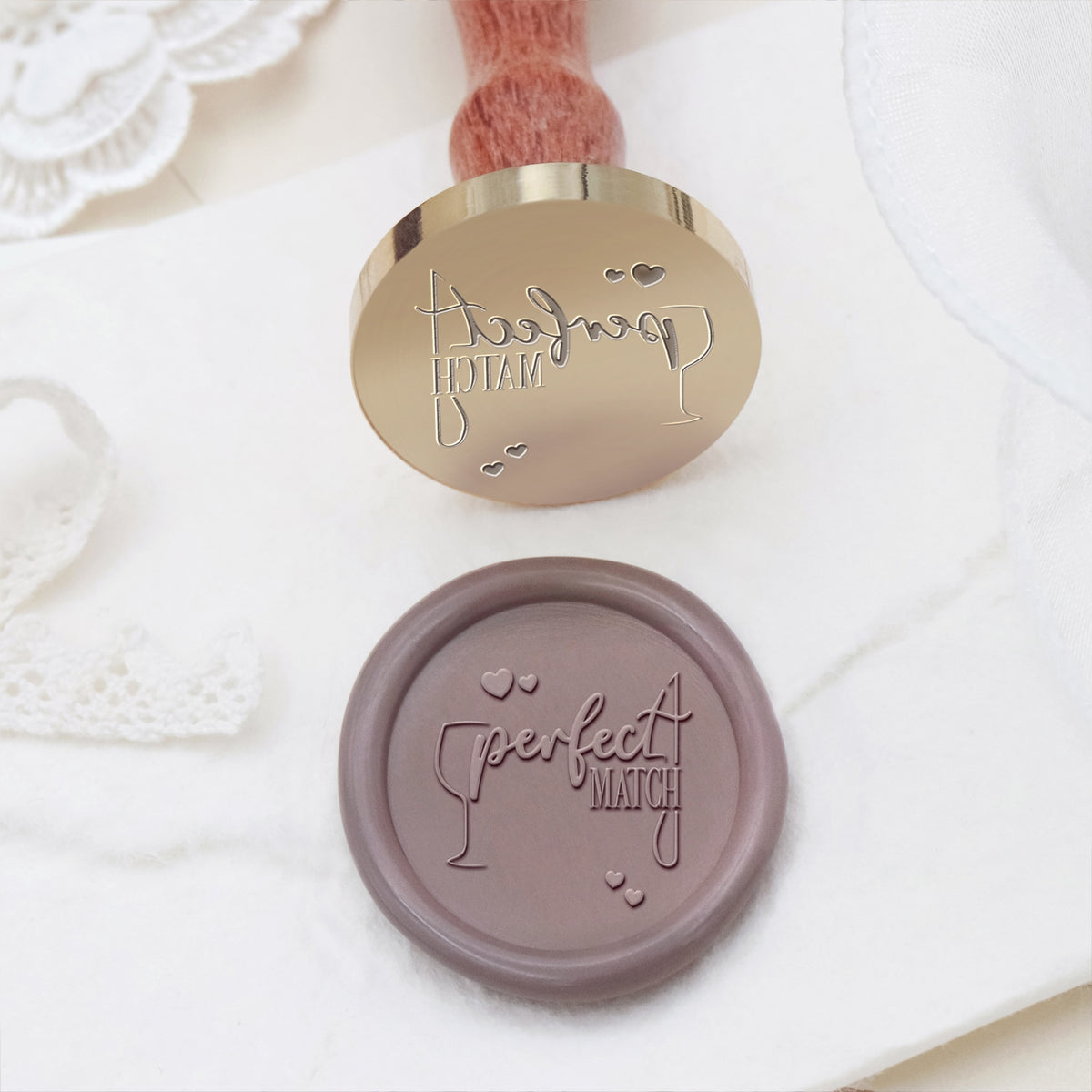 Sello de Lacre para Invitación y Anuncio de Boda - Estilo 8 8