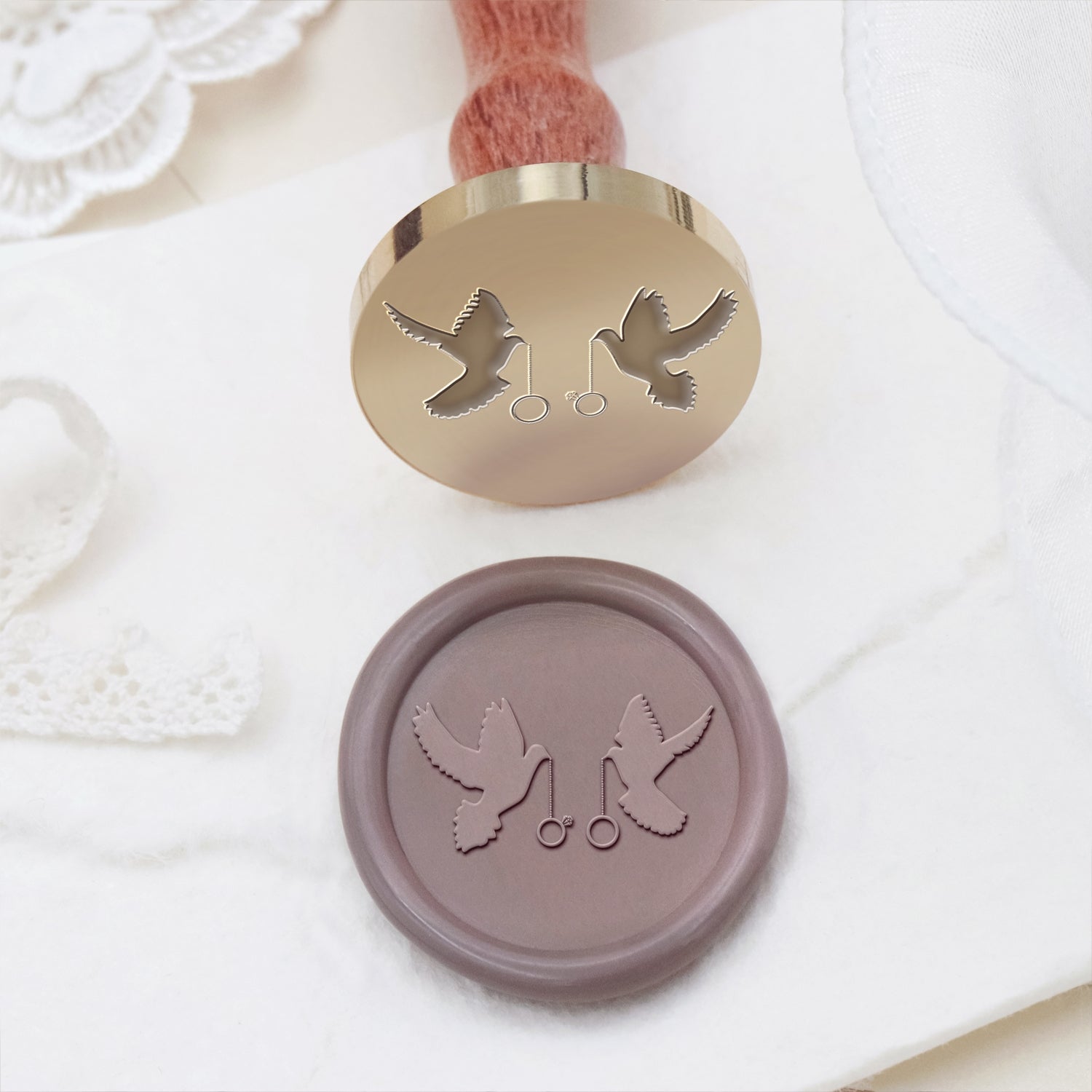 Celebración de Boda Anillos de Bodas Sello de Lacre Sello de Caucho 1