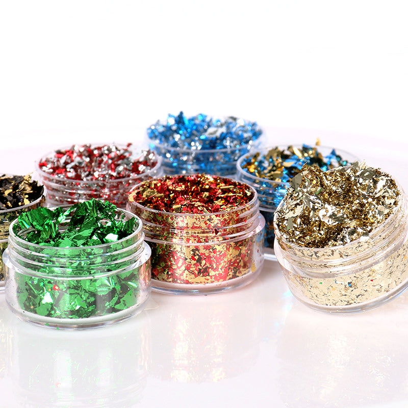 Hojas de Oro Trituradas Decorativas DIY