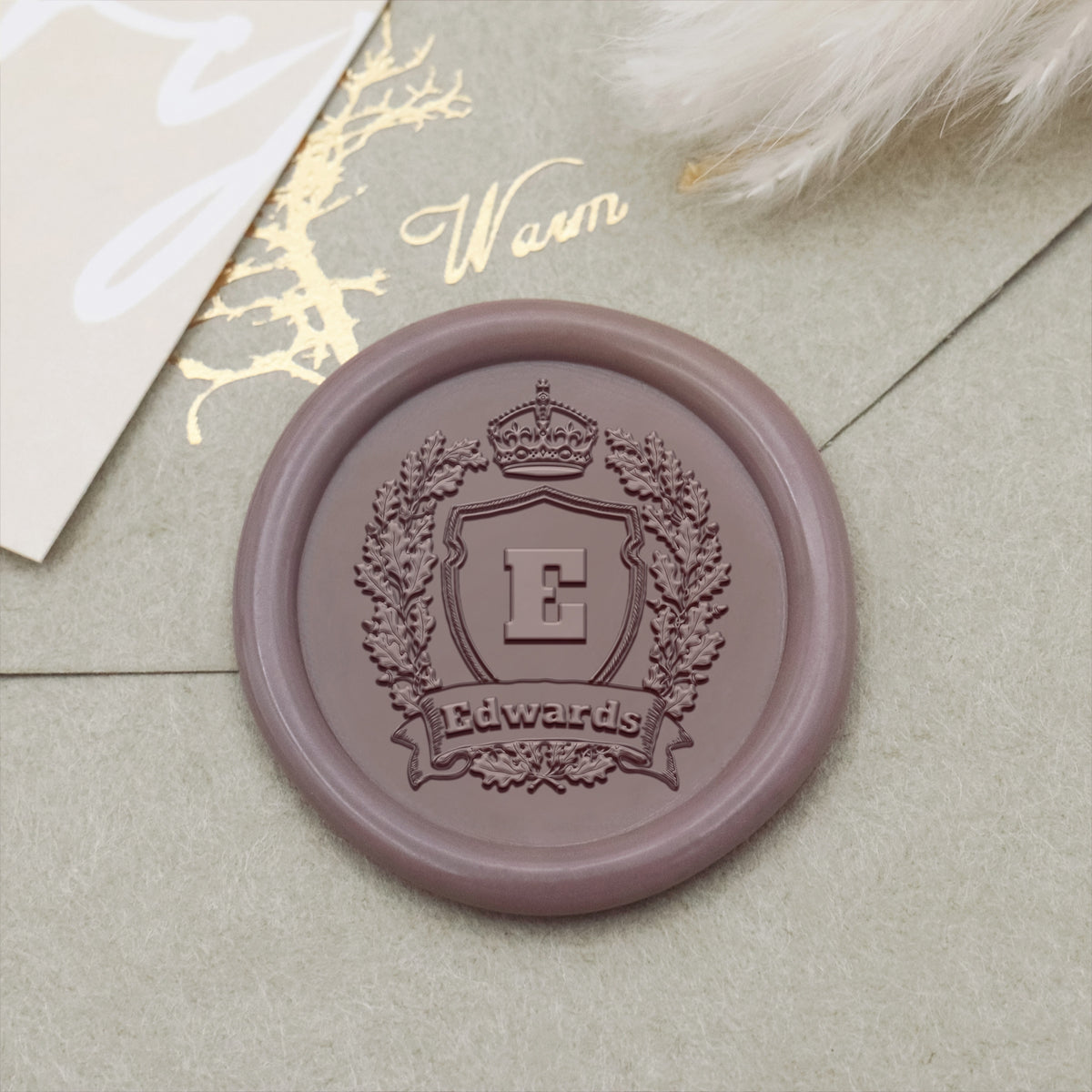 Sello de Caucho de Lacre Personalizado del Escudo de la Familia Edwards 2