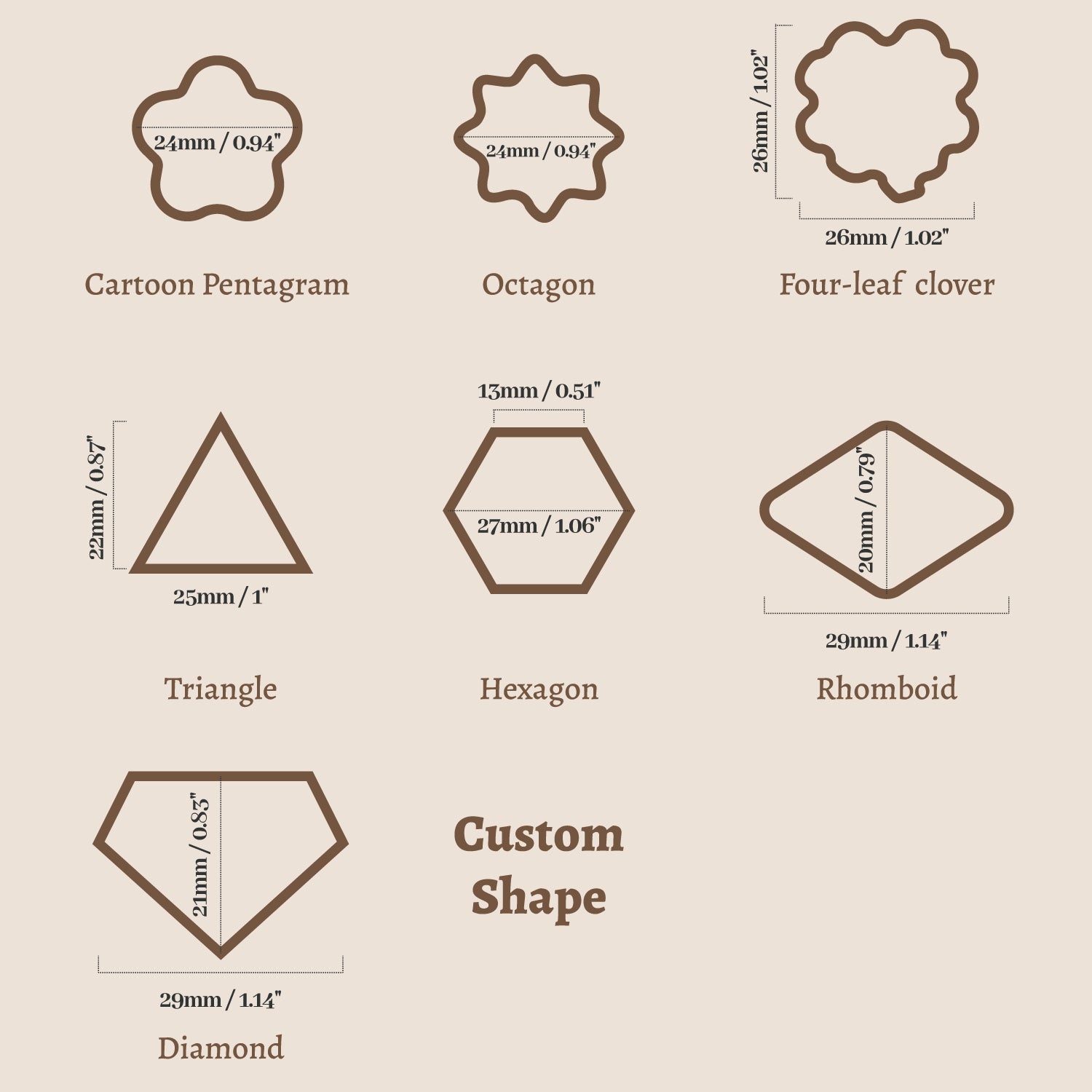 Sello de Caucho de Lacre de Forma Especial con Diseño Personalizado con Tu Arte - sku