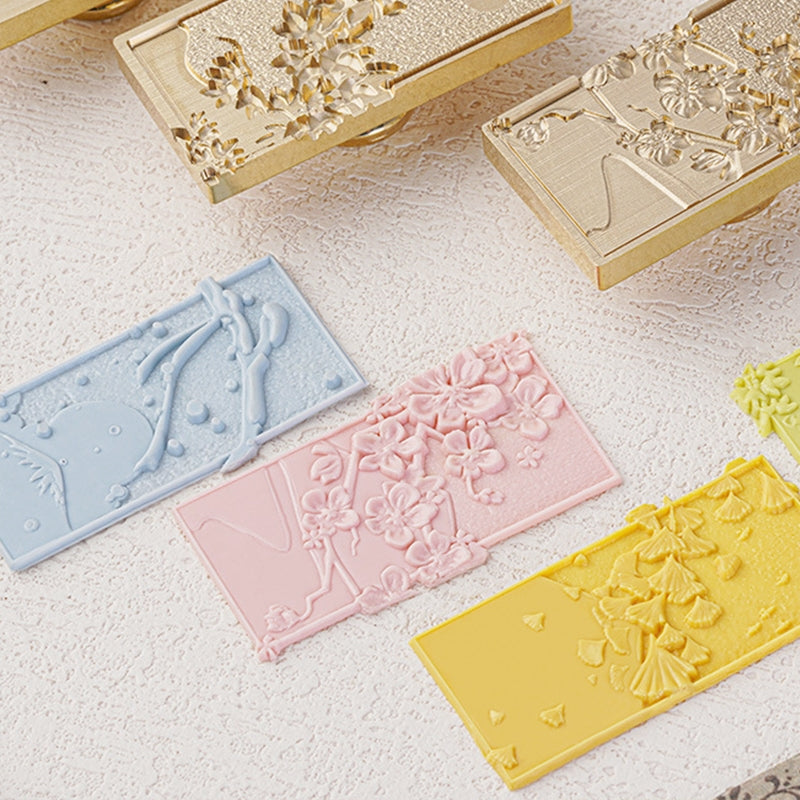 Sello de Lacre Floral de Estaciones en Relieve 3D b1