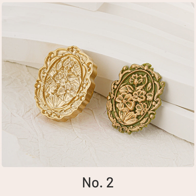 Sello de lacre de lacre con flor en relieve 3D (3 diseños) sku-2